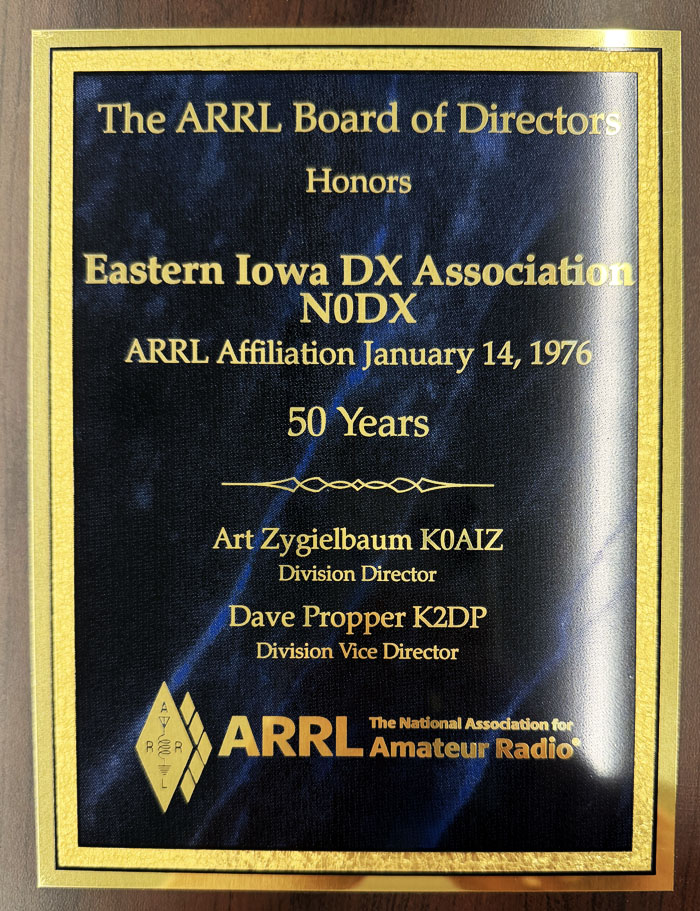 ARRL 50-Year Affiliation